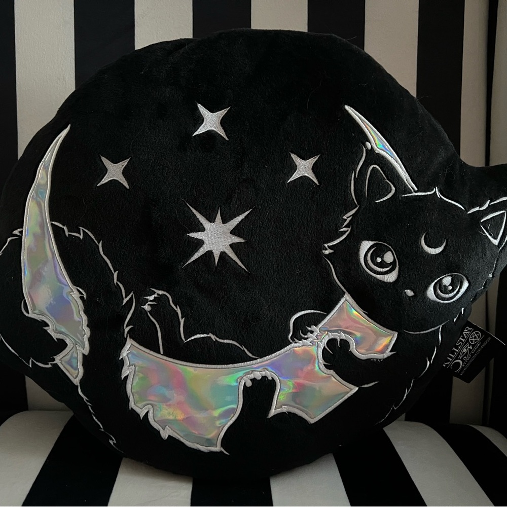 Killstar Black Velvet Holographic Pillow